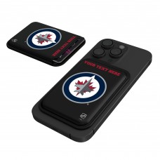 Winnipeg Jets Keyscaper Black Personalized Magnetic Credit Card Wallet