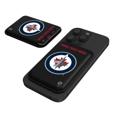 Winnipeg Jets Keyscaper Black Personalized Magnetic Credit Card Wallet