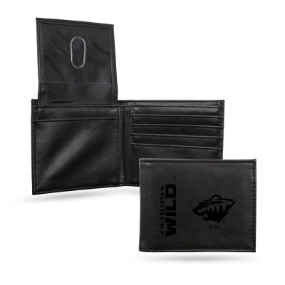 Кошелек Minnesota Wild Black Laser Engraved Billfold