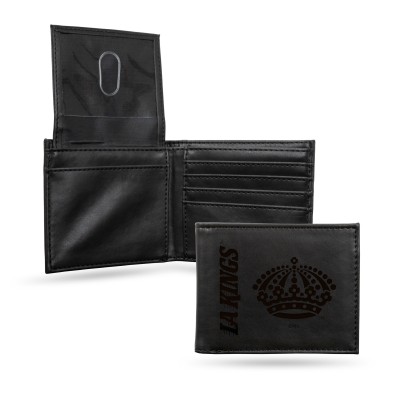 Los Angeles Kings Black Laser Engraved Billfold Wallet