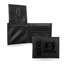 Anaheim Ducks Black Laser Engraved Billfold Wallet