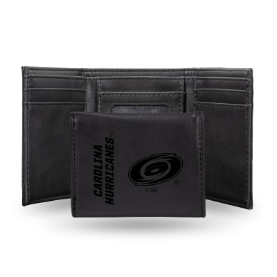 Кошелек Carolina Hurricanes Black Laser Engraved Tri-Fold