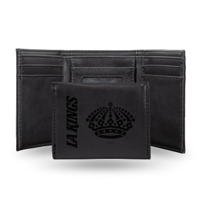 Los Angeles Kings Black Laser Engraved Tri-Fold Wallet