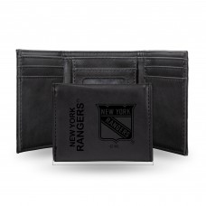 New York Rangers Black Laser Engraved Tri-Fold Wallet New York Rangers Black Laser Engraved Tri-Fold Wallet