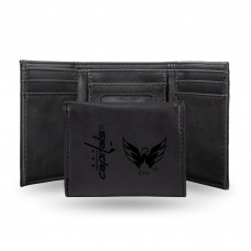 Washington Capitals Laser Engraved Tri-Fold Wallet - Black