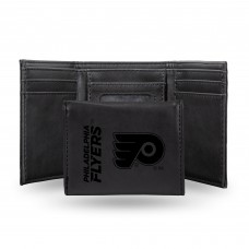 Philadelphia Flyers Black Laser Engraved Tri-Fold Wallet