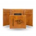 Nashville Predators Brown Laser Engraved Tri-Fold Wallet