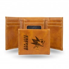 San Jose Sharks Brown Laser Engraved Tri-Fold Wallet San Jose Sharks Brown Laser Engraved Tri-Fold Wallet