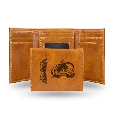 Кошелек Colorado Avalanche Brown Laser Engraved Tri-Fold