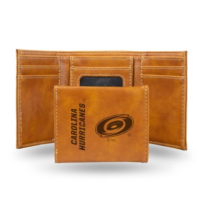 Кошелек Carolina Hurricanes Brown Laser Engraved Tri-Fold