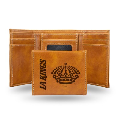 Los Angeles Kings Brown Laser Engraved Tri-Fold Wallet
