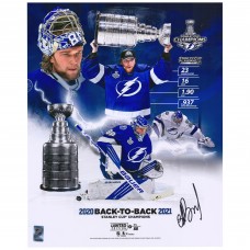 Andrei Vasilevskiy Tampa Bay Lightning Autographed Fanatics Authentic Back-to-Back Stanley Cup Champions 16 x 20 Collage - Limited Edition of 88
