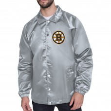 Бомбер Boston Bruins Starter Gray Printed Logo Coaches