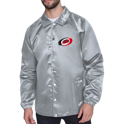 Куртка на кнопках Carolina Hurricanes Starter Gray Printed Logo Coaches