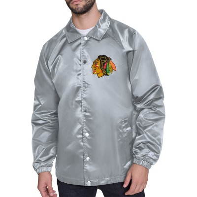 Бомбер Chicago Blackhawks Starter Printed Logo Coaches - Gray