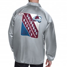 Colorado Avalanche Starter Gray Printed Logo Coaches Full-Snap Jacket Colorado Avalanche Starter Gray Printed Logo Coaches Full-Snap Jacket