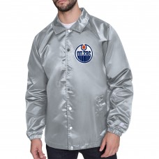 Куртка на кнопках Edmonton Oilers Starter Gray Printed Logo Coaches