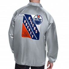 Куртка на кнопках Edmonton Oilers Starter Gray Printed Logo Coaches