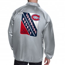 Montreal Canadiens Starter Gray Printed Logo Coaches Full-Snap Jacket
