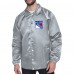 New York Rangers Starter Gray Printed Logo Coaches Full-Snap Jacket