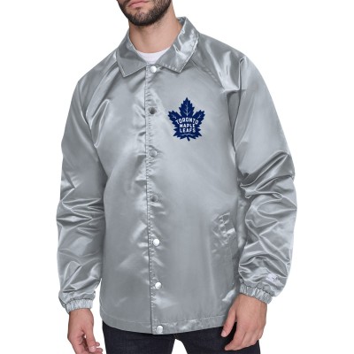 Куртка на кнопках Toronto Maple Leafs Starter Gray Printed Logo Coaches