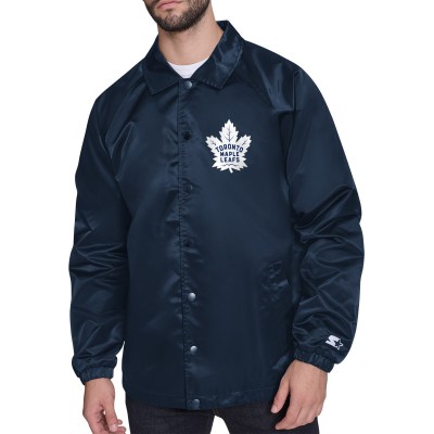 Куртка на кнопках Toronto Maple Leafs Starter Navy Printed Logo Coaches