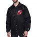 New Jersey Devils Starter Black Printed Logo Coaches Full-Snap Jacket