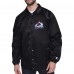 Colorado Avalanche Starter Black Printed Logo Coaches Full-Snap Jacket