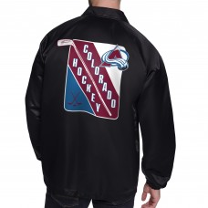Colorado Avalanche Starter Black Printed Logo Coaches Full-Snap Jacket Colorado Avalanche Starter Black Printed Logo Coaches Full-Snap Jacket