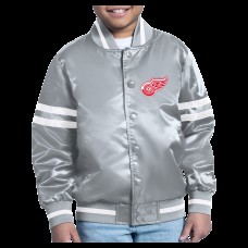 Бомбер Detroit Red Wings Starter Youth Starter Printed Logo Satin Varsity - Gray