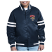 Подростковая Florida Panthers Starter Navy Starter Printed Logo Satin Varsity Full-Snap Jacket