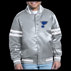 Бомбер St. Louis Blues Starter Youth Starter Printed Logo Satin Varsity - Gray