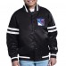 Подростковая New York Rangers Starter Gray Starter Printed Logo Satin Varsity Full-Snap Jacket