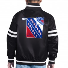 Подростковая New York Rangers Starter Gray Starter Printed Logo Satin Varsity Full-Snap Jacket