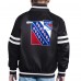 Подростковая New York Rangers Starter Gray Starter Printed Logo Satin Varsity Full-Snap Jacket