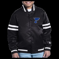 Бомбер St. Louis Blues Starter Youth Starter Printed Logo Satin Varsity - Black