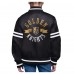 Подростковая Vegas Golden Knights Starter Black Printed Logo Satin Varsity Full-Snap Jacket
