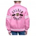 Подростковая Vegas Golden Knights Starter Pink Printed Logo Satin Varsity Full-Snap Jacket