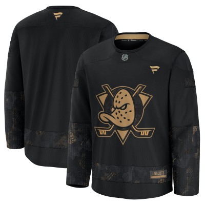 Джерси Anaheim Ducks Fanatics Black 2024 Military Appreciation Practice