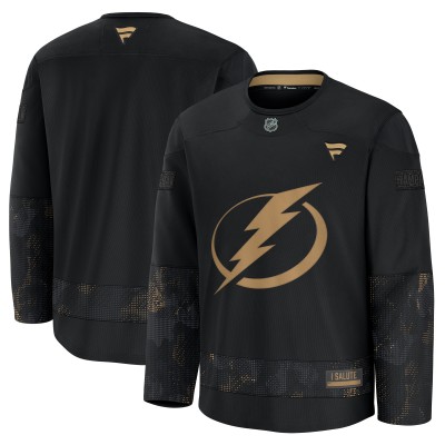 Джерси Tampa Bay Lightning Fanatics Black 2024 Military Appreciation Practice