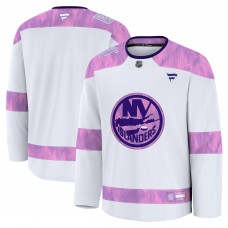 Джерси New York Islanders Fanatics White 2024 Hockey Fights Cancer Practice