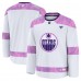 Джерси Edmonton Oilers Fanatics White 2024 Hockey Fights Cancer Practice