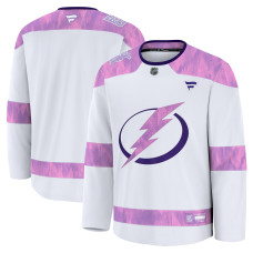 Джерси Tampa Bay Lightning Fanatics White 2024 Hockey Fights Cancer Practice