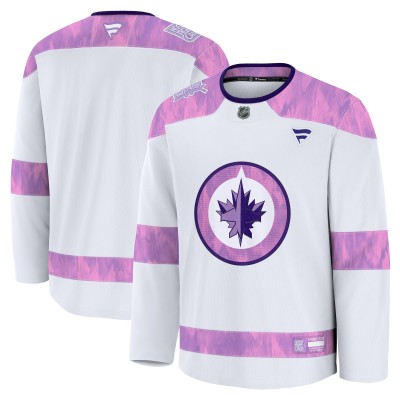 Игровая джерси Winnipeg Jets Fanatics 2024 Hockey Fights Cancer Practice - White
