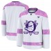 Игровая джерси Anaheim Ducks Fanatics White 2024 Hockey Fights Cancer Practice