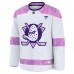Игровая джерси Anaheim Ducks Fanatics White 2024 Hockey Fights Cancer Practice