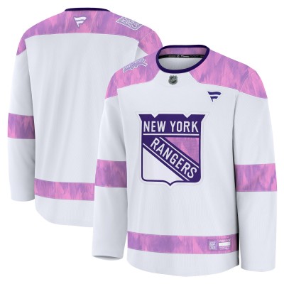 Джерси New York Rangers Fanatics White 2024 Hockey Fights Cancer Practice