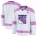 Джерси New York Rangers Fanatics White 2024 Hockey Fights Cancer Practice