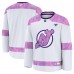 Джерси New Devils Fanatics White 2024 Hockey Fights Cancer Practice