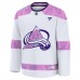 Джерси Colorado Avalanche Fanatics White 2024 Hockey Fights Cancer Practice